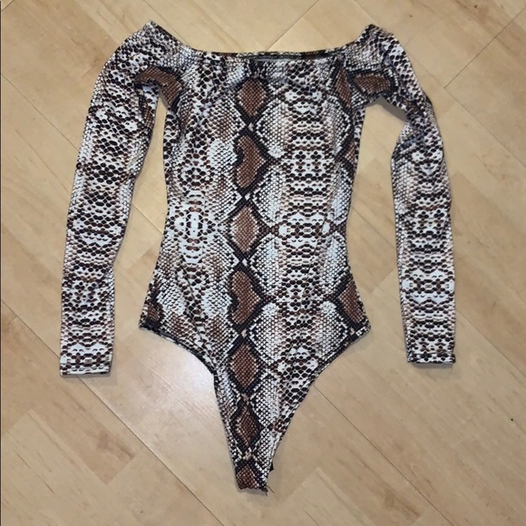 Nasty Gal Tops - Snakeskin bodysuit